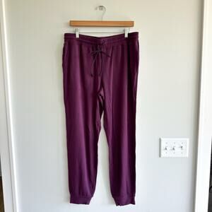 Kit And Ace High Rise Drawcord Waist Jogger Pants Purple XL
